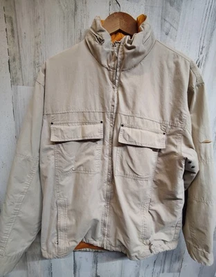 Free Country Full Zip Hooded Jacket Men's Medium Oversized Beige Lined Outdoor  - Image 1 of 4