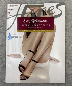 Hanes Silk Reflections Ultra Sheer Toeless Pantyhose Womens Run Resistant Tech - Picture 1 of 2