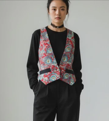 Chaleco Vintage By Mirrors Para Mujer Talla S Cachemira Años 90 Colorido Para Mujer Artístico  Foto 1 de 4