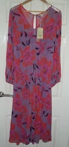 Monsoon Lilith Lilac Floral Blue Mix Dress (Long) Size 18 £125 RRP NEW F2 - Picture 1 of 7