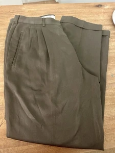 Van Heusen Anzughose Herren faltenfrei Plissee Armeegrün Nadelstreifen 36x32 - Bild 1 von 9