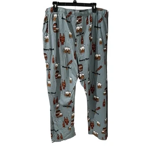 Lazy One blue pajama lounge pants beer mugs frat Boy elastic drawstring Sz XXL - Picture 1 of 7