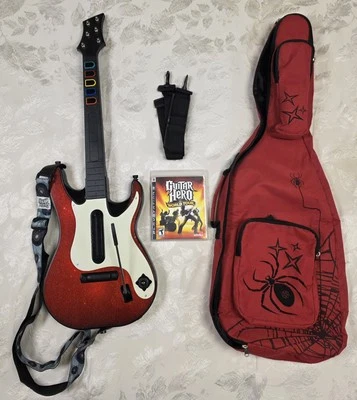 Guitarra Inalámbrica Guitar Hero Band Hero Activision Roja Blanca PS3 con Dongle + Estuche Foto 1 de 4