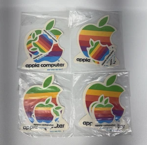Vintage Original 1980s Apple Macintosh Computer Logo Rainbow Decal Stickers - Picture 1 of 6