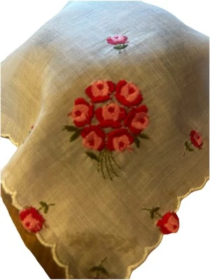 Винтажный лот носовых платков носовых платков носовых платков вышивка крестиком свадьбы, в любой день! - Изображение 1 из 4