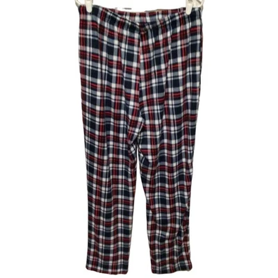 Pantalones de salón de pijama a cuadros rojo azul Perry Ellis Portfolio para hombre talla grande Foto 1 de 4