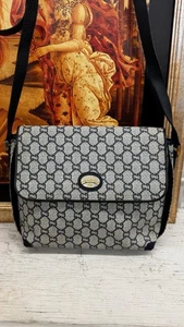 GUCCI PLUS GG Monogram Vintage Schultertasche Blau Logo Detail Selten - Bild 1 von 15