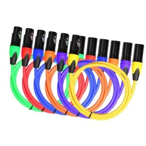 1M XLR Coloured Male-Female Microphone Mic & Audio Signal DJ Cables - Picture 1 of 7