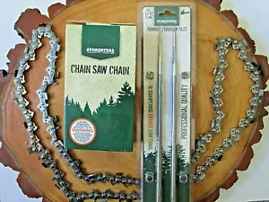 18" Solid Carbide Tipped Chain Saw Chain 3/8"x.050x68DL With 2-Pack 7/32" files - Picture 1 of 6