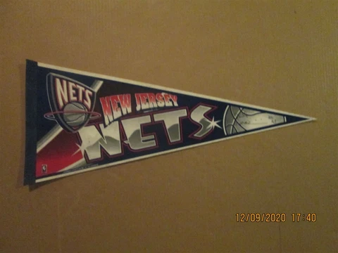 NBA New Jersey Nets Vintage Defunct Circa 2000's Team Logo Pennant Cover
