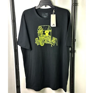 Adidas Whimsical Men's T-Shirt Multi Sport Tee Black Neon Green Size Large - Picture 1 of 5