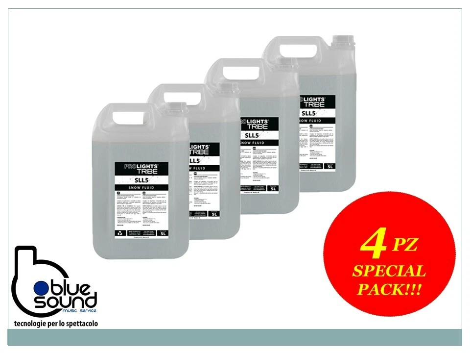 4X 4 PZ PROLIGHTS TRIBE SLL5 liquido per macchine effetto neve  5LT X4 TANICHE - Immagine 1 di 1