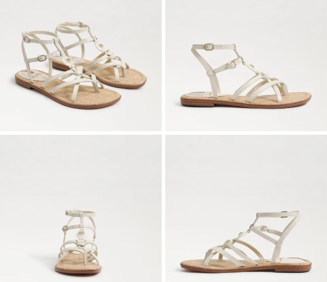 Sam Edelman Gwen Moderno Cuero Marfil Sandalia Gladiador Mujer US Tallas 6-10 / - Imagen 1 de 1