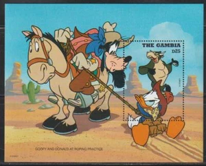 GAMBIA DISNEY BRIEFMARKEN 1995 COWBOYS UND INDIANER ROPING PRAXIS SS POSTFRISCH - DIS450 - Bild 1 von 1