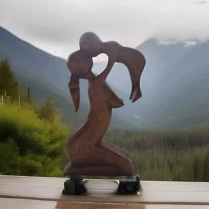 Wooden Figure Sculpture Abstract Statue Africa Asia Handmade Decoration Mother - Picture 1 of 4