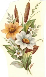 Decals - Set 24 - Einbrenndekor für Keramik / Porzellan - 1 x Blumen -18 x 10 cm - Bild 1 von 1