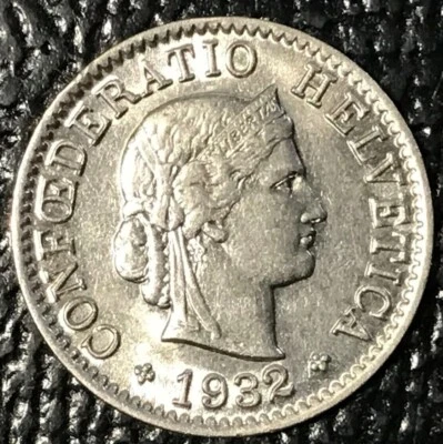 HIGH GRADE UNC 1932 B SWITZERLAND 5 RAPPEN COIN-AGT075 - Image 1 of 2