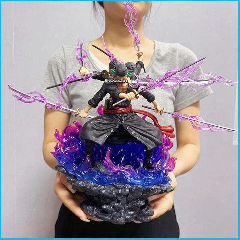 One Piece Anime 42cm  Roronoa Zoro Wano Country Three Heads Six Arms Nine Knives Cover