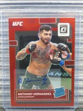 2023 Panini Donruss Optic UFC Anthony Hernandez Red Prizm Rookie Auto RC #44/99