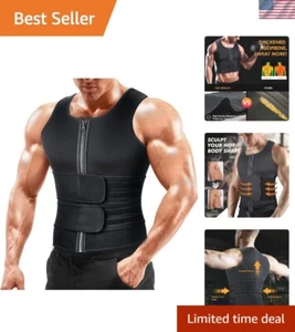 Double Sweat Sauna Vest for Men - Comfort Fit Waist Trainer for Gym Workouts - Picture 1 of 7