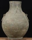 12 " Old Chinese Bronze Ware Dynasty Flower Beast Ear Vase Bottle