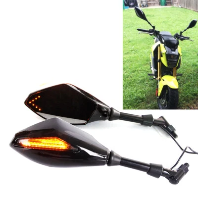 Espejos retrovisores de motocicleta con intermitente LED para Honda Grom MSX125 CB125 CBF500 CBF600 Foto 1 de 4