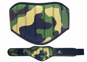 Camo Weight Lifting Belt Gym Back Support Fitness Neoprene 8" Wide (8 inch) - Picture 1 of 2