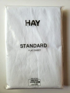 Hay Standard Flat Sheet NWT US Full/Queen 100% Cotton Made in Turkey White - Picture 1 of 8