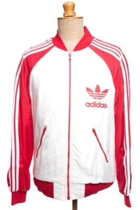 Vtg 80s Adidas Nylon Jacket Windbreaker Frotte Liner RetroTracksuit GB40 D50 USM - Picture 1 of 10