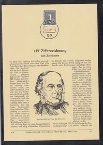 BRD Privat ETB 1963 - Zifferzeichnung - Sir Rowland Hill - Picture 1 of 1