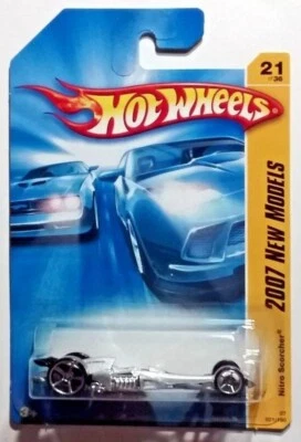 Hot Wheels 2007 nuevo modelo Nitro Scorcher plateado nuevo en tarjeta Foto 1 de 2