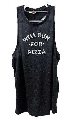 Топ без рукавов SO «Will Run For Pizza» Muscle Knot серый женский средний - Изображение 1 из 4