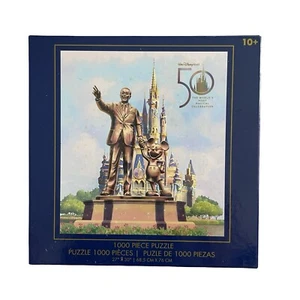 Disney World 50th Anniversary 1000 Piece Puzzle Partners Statue Magic Kingdom - Picture 1 of 3