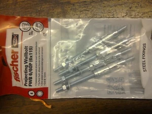 fischer projecting wallbolt FWB6/60p pack of 4 art no.530768 free UK postage. - Picture 1 of 2