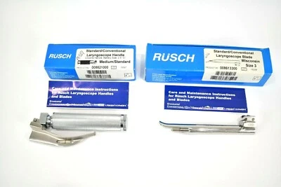 Laringoscopio Rusch Iluminado con 1 Hoja Macintosh y 1 Hoja Wisconsin Tamaño Foto 1 de 3
