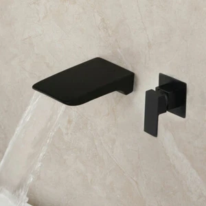 2 PIEZAS Grifo Baño Negro 2 Agujeros Manija Única Montado en Pared Grifo Mezclador - Imagen 1 de 12
