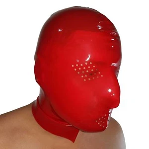 Perforierte Latex Maske aus Rubber in rot, Einheitsgröße  - Bild 1 von 7