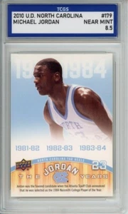 2010 UPPER DECK NORTH CAROLINA #179 MICHAEL JORDAN TCGS NEAR MINT 8.5 - Picture 1 of 2