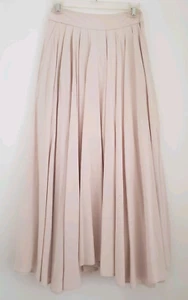VICI Maxi Skirt Sz S Beige Linen Blend Pleated Waist Front Pockets Quiet Luxury - Picture 1 of 11