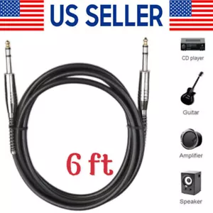Cable de pedal de bajo para guitarra eléctrica silencioso de 6 pies cable AMP de 1/4" TECLADO EE. UU. - Imagen 1 de 6