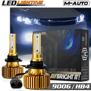 Pair HB4 9006 6500K LED Headlight Bulb Hi/Low Beam Daytime Running Light 12V/24V - Foto 1 di 12