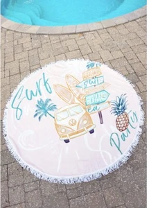 SURF PARTY ROUND BEACH TOWEL - Picture 1 of 1