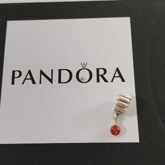 Pandora Retirado Plata Esterlina Cornalina Julio Piedra Natal Cuelga - 790166K Foto 1 de 3
