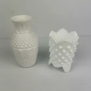 Vintage Fenton Hobnail Milk Glass Toothpick Holder And Vase - Picture 1 of 14