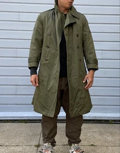 Chaqueta militar vintage de la Segunda Guerra Mundial abrigo uniforme trinchera años 50 pequeña corta 7746 EE. UU. - Imagen 1 de 12