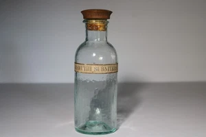 Nice ANTIQUE 19THC APOTHECARY BOTTLE BISMUTH SUBNITRATE Antacid OLD WOOD STOPPER - Photo 1 sur 12