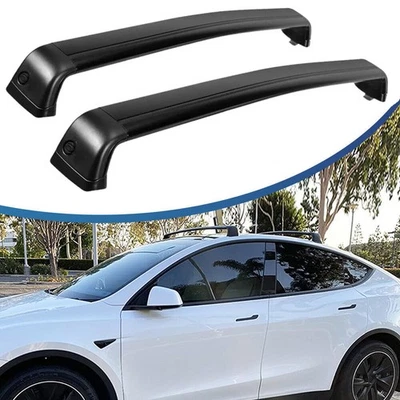 Barras transversales de techo bloqueables para Tesla modelo Y 2020 2021 2022 2023 aluminio Foto 1 de 4