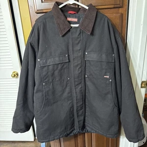 Craftsman Jacket Heavy Canvas Work Coat Duck Quilt Lined in Black Men's Size XXL - Picture 1 of 4