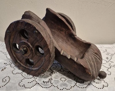 Vintage Wooden Cannon Wine Bottle Holder Made In Spain - Image 1 of 4