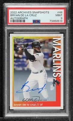 2022 Topps Archives Snapshots Bryan De La Cruz #48 PSA 9 MINT Rookie Auto RC - Image 1 of 2